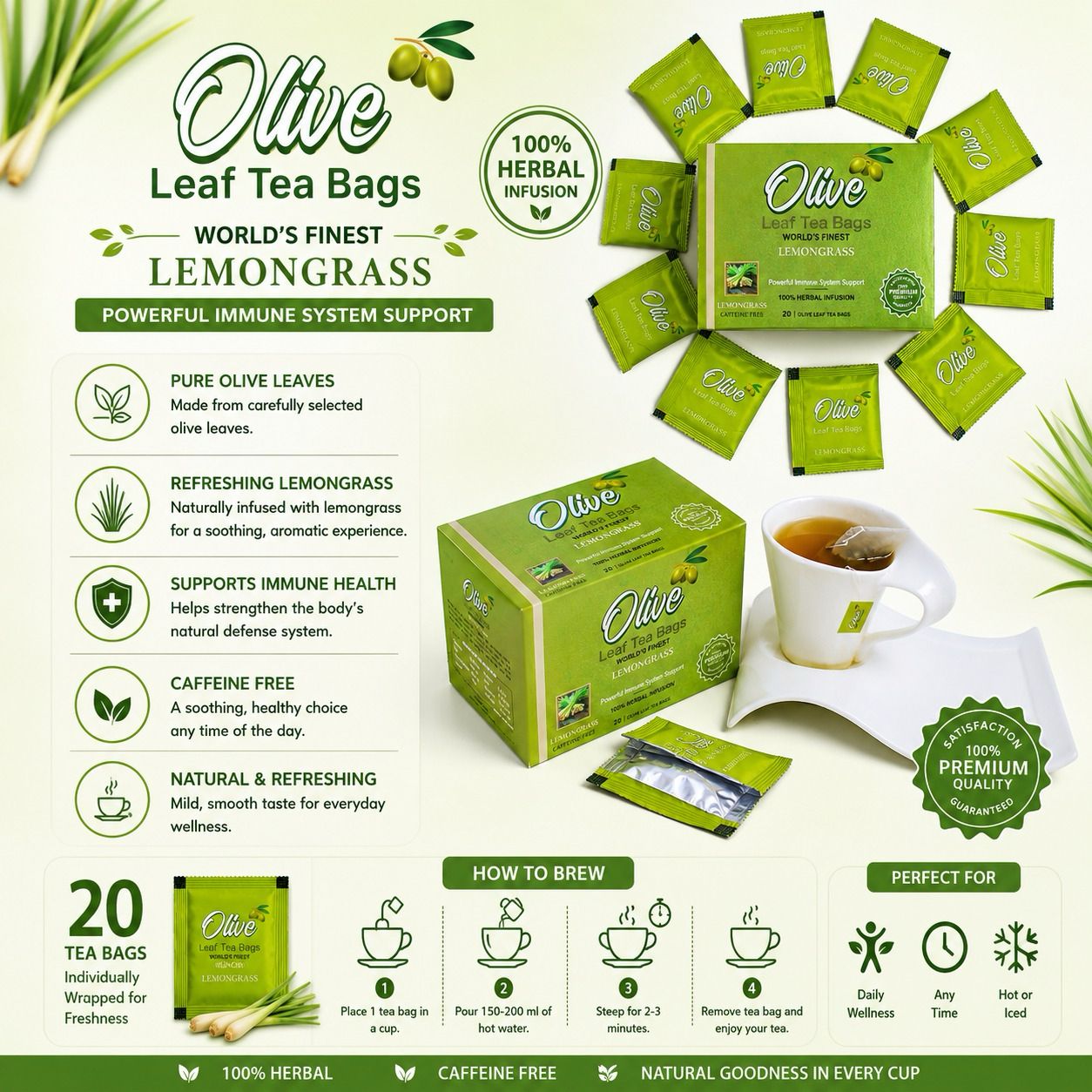 Lemongrass & Olive Leaf Tea - Image 3